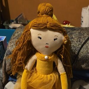 Disney Belle Pillowfort Plush Accent - Yellow and Cream